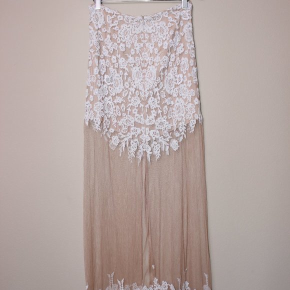 For Love & Lemons Luau Sheer/Embroidered Maxi Skirt - Picture 5 of 7